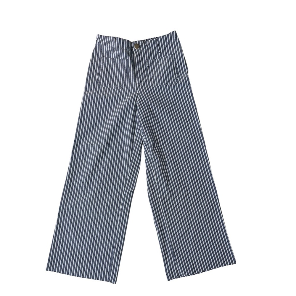 Jules & Leopold Navy Striped Pants small